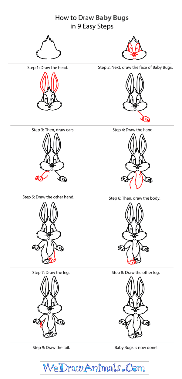How to Draw Baby Bugs Bunny