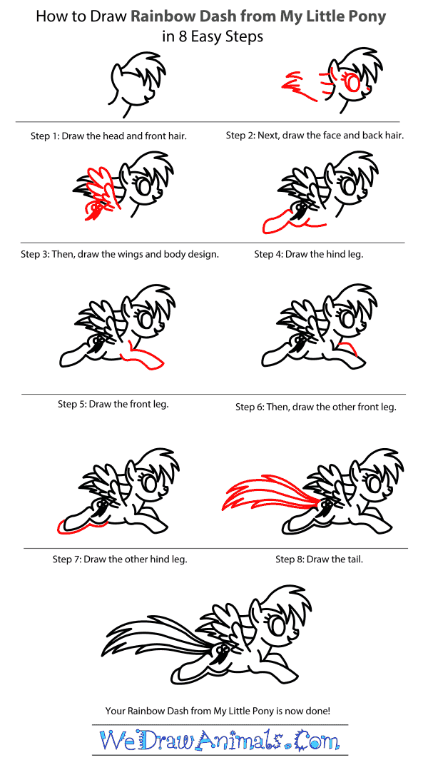 how to draw a pony step by step