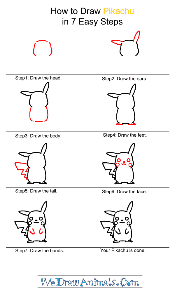 how to draw pikachus face