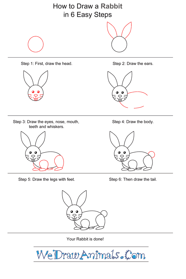 how to draw a rabbit step by step for kids