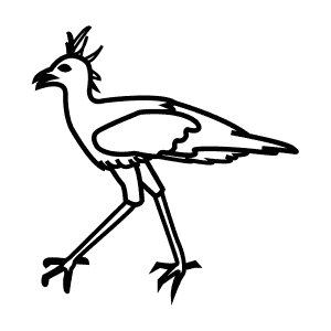 How To Draw a Secretary Bird - Step-By-Step Tutorial