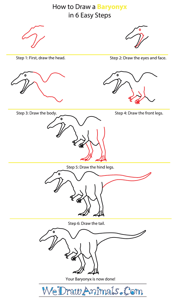 How to Draw a Baryonyx - Step-by-Step Tutorial