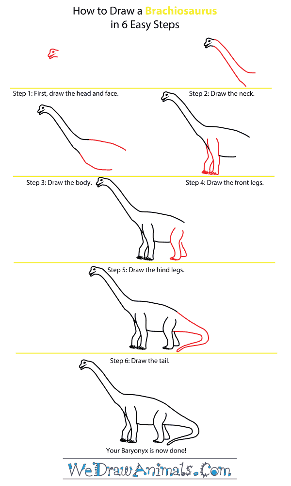 How to Draw a Brachiosaurus - Step-by-Step Tutorial
