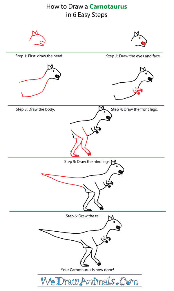 How to Draw a Carnotaurus - Step-by-Step Tutorial