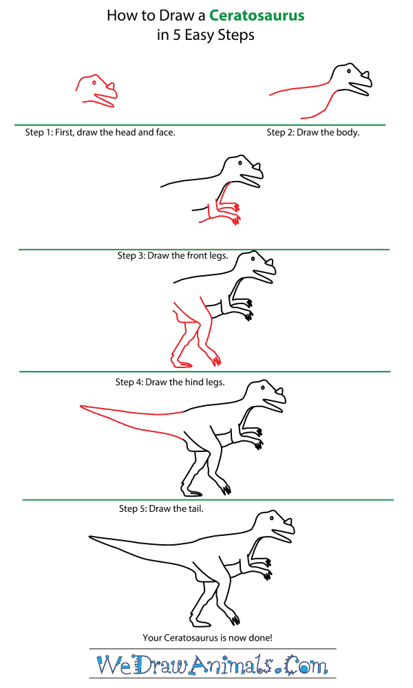 How to Draw a Ceratosaurus - Step-by-Step Tutorial