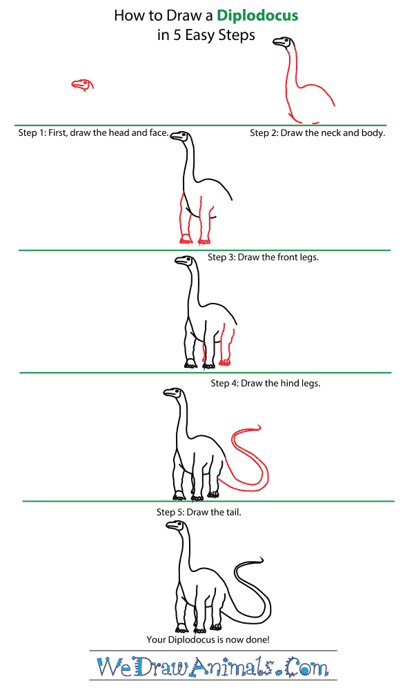How to Draw a Diplodocus - Step-by-Step Tutorial