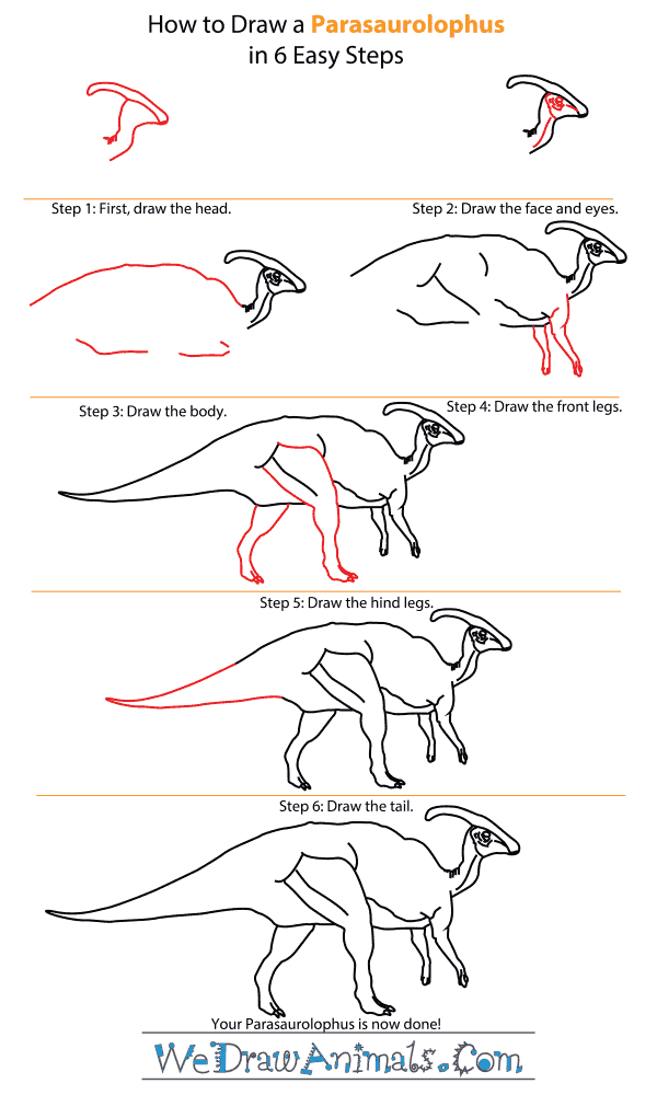 How to Draw a Parasaurolophus - Step-by-Step Tutorial