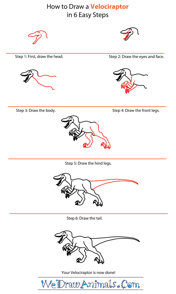 How to Draw a Velociraptor - Step-by-Step Tutorial