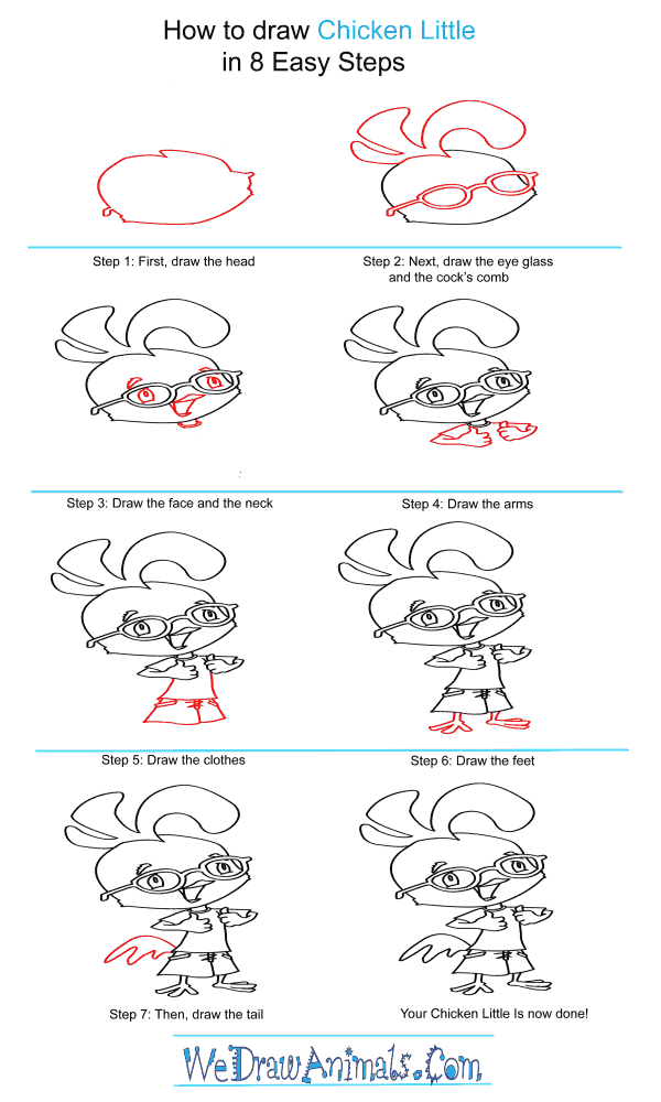 How to Draw Chicken Little - Step-by-Step Tutorial