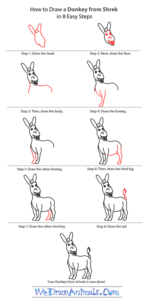 How To Draw Donkey From Shrek Coloring Page Trace Drawing Images and
