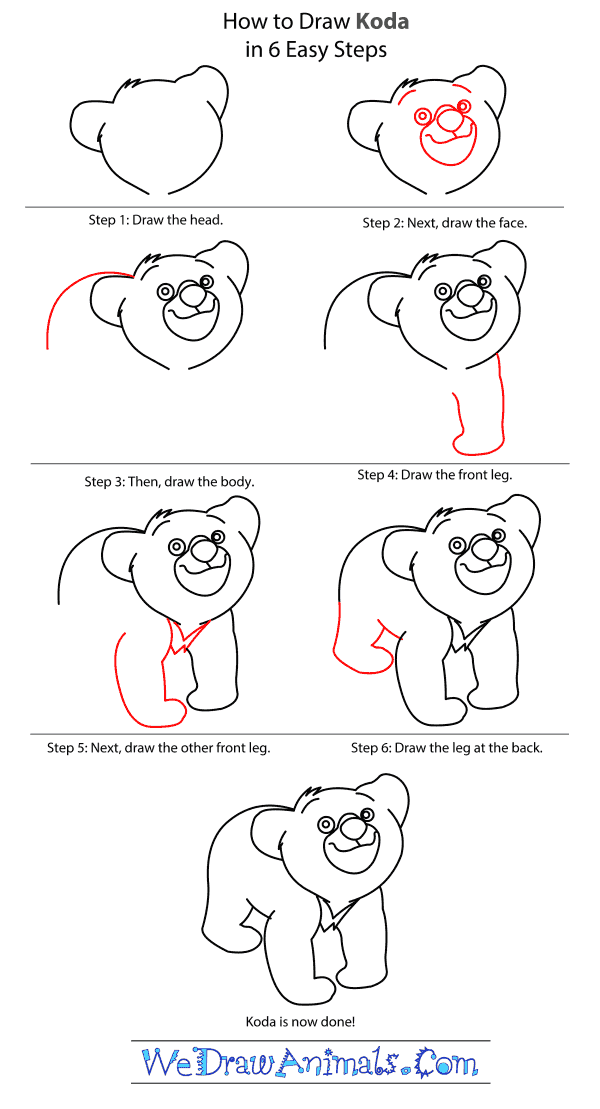 How to Draw Koda From Brother Bear - Step-by-Step Tutorial