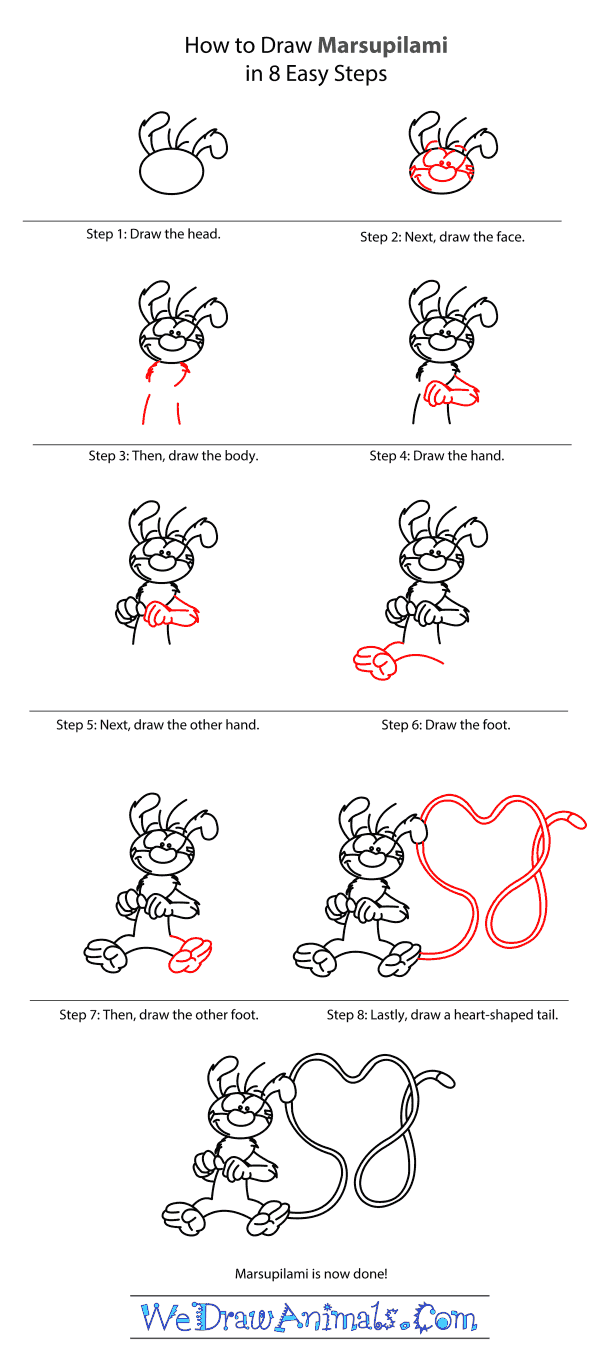 How to Draw Marsupilami - Step-by-Step Tutorial