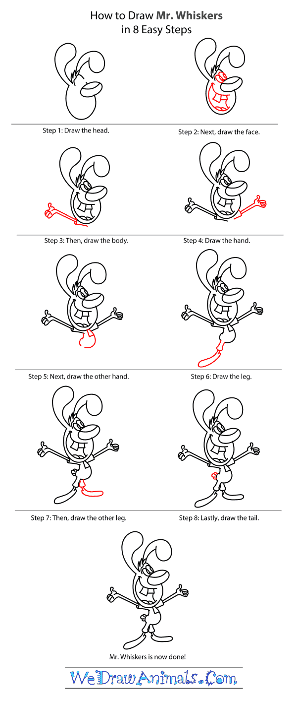 How to Draw Mr. Whiskers From Brandy & Mr. Whiskers - Step-by-Step Tutorial