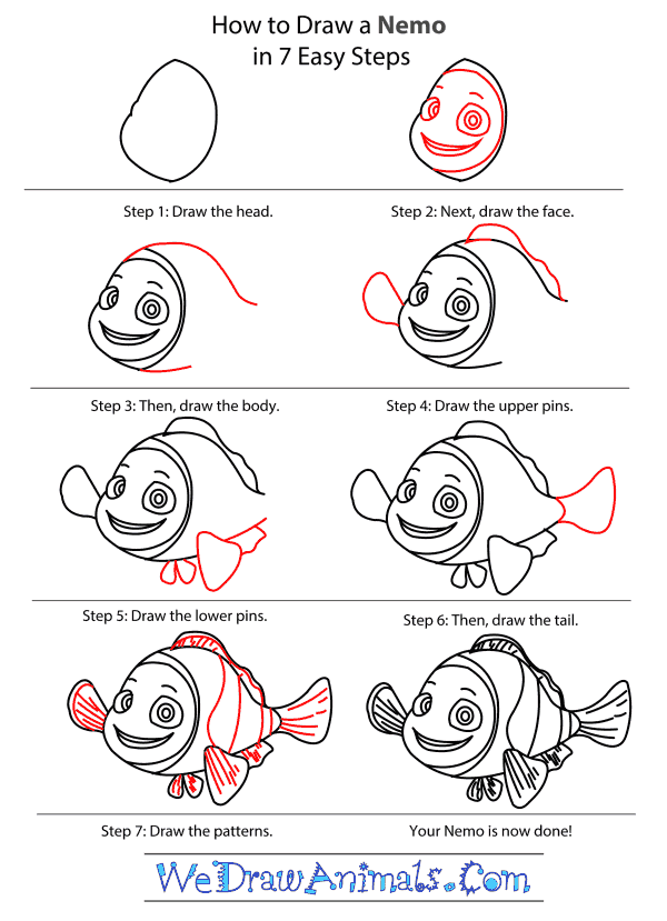 How to Draw Nemo From Finding Nemo - Step-by-Step Tutorial