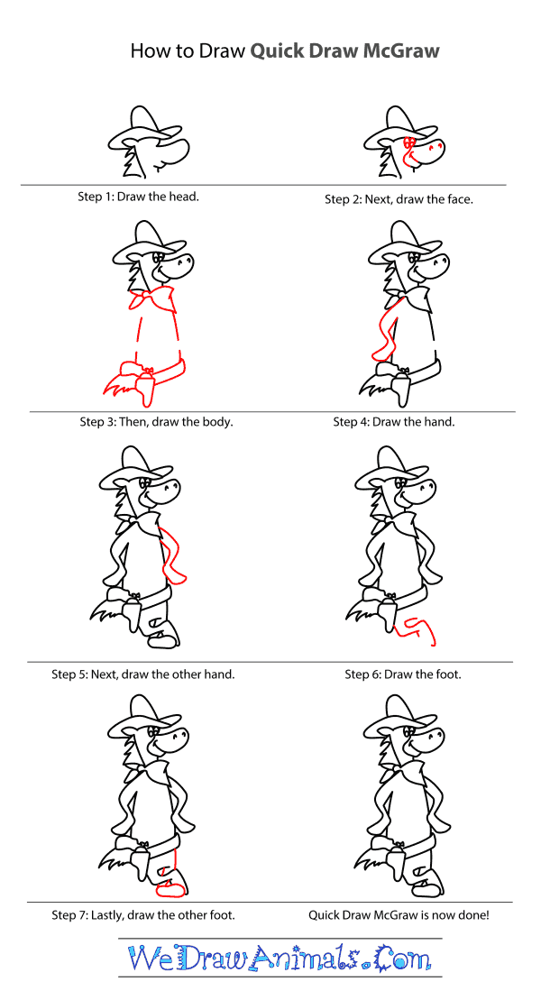 How to Draw Quick Draw Mcgraw - Step-by-Step Tutorial