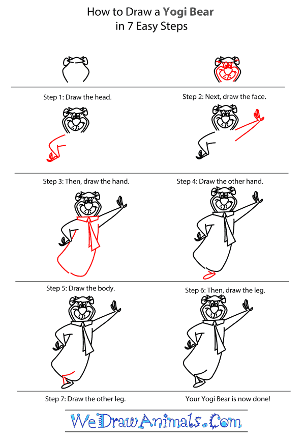 How to Draw Yogi Bear - Step-by-Step Tutorial