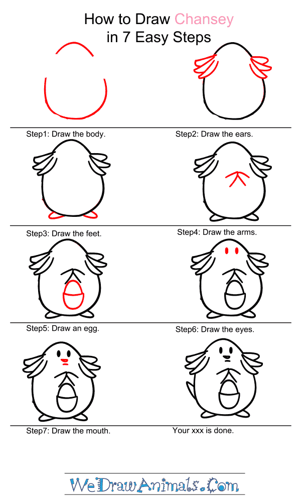How to Draw Chansey - Step-by-Step Tutorial