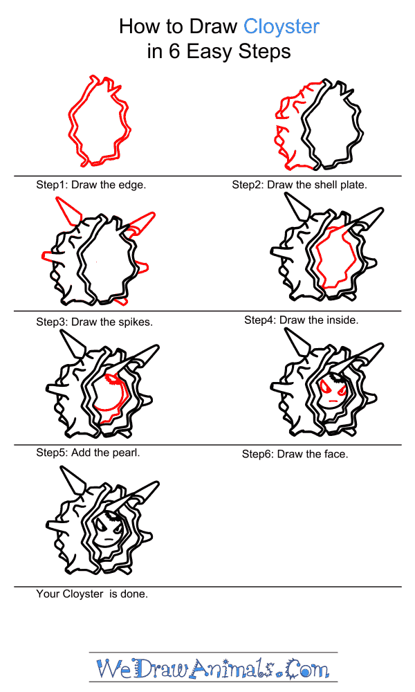 How to Draw Cloyster - Step-by-Step Tutorial