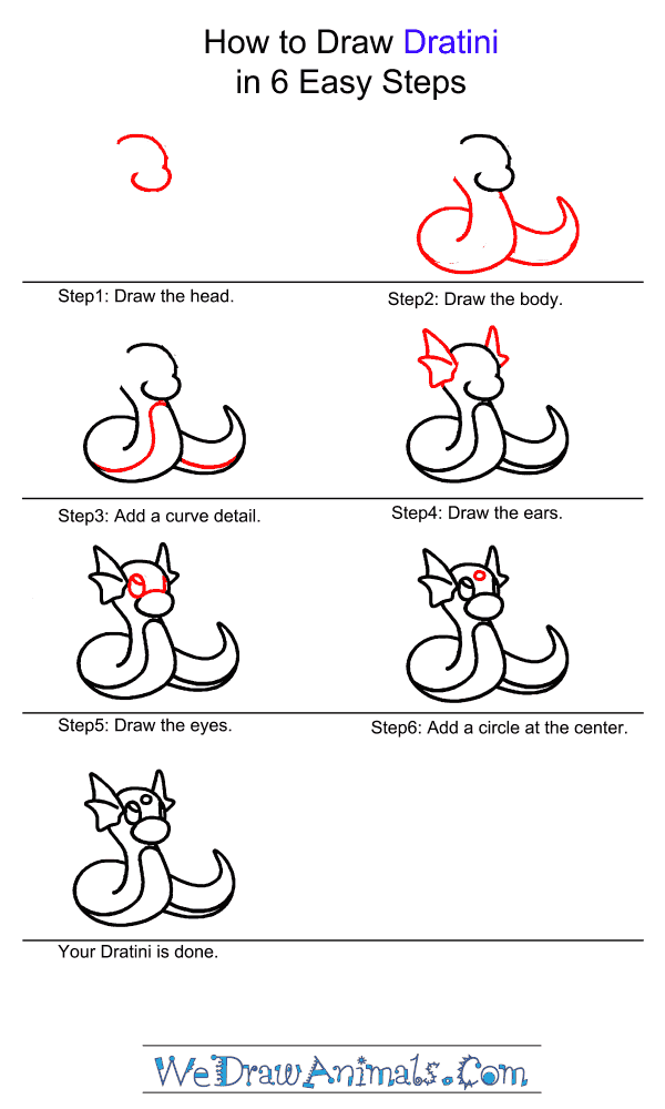 How to Draw Dratini - Step-by-Step Tutorial