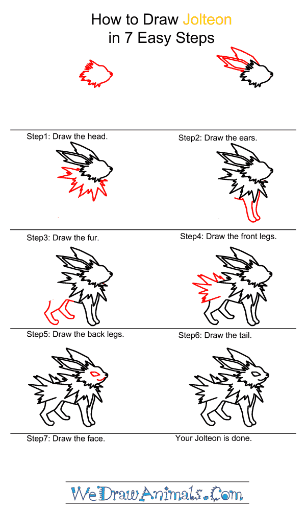 How to Draw Jolteon - Step-by-Step Tutorial