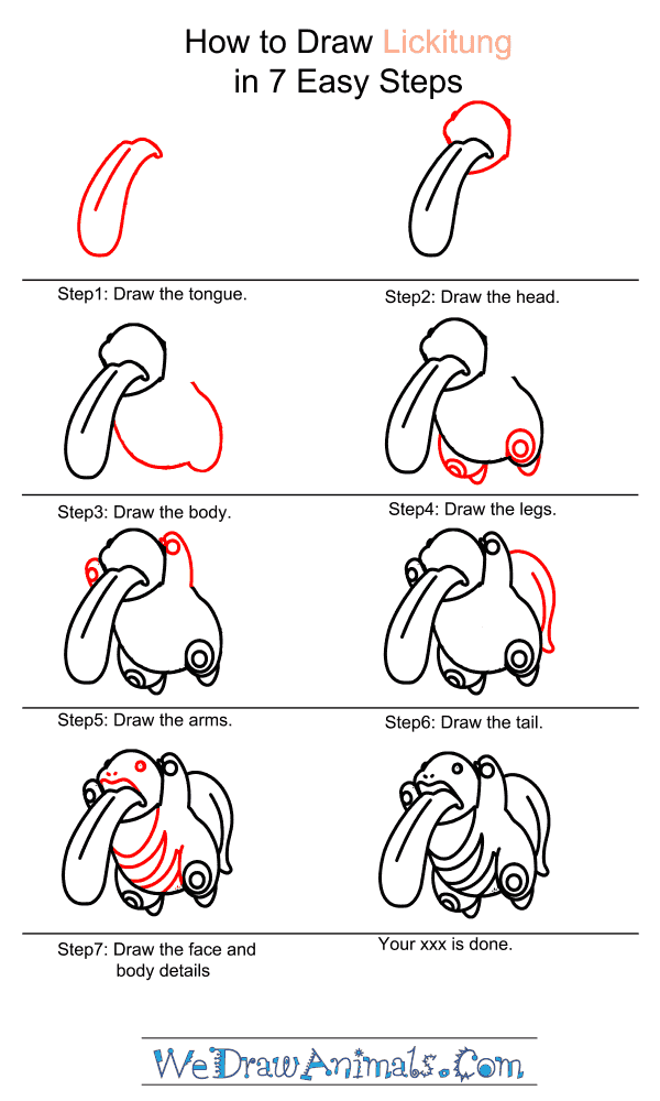 How to Draw Lickitung - Step-by-Step Tutorial