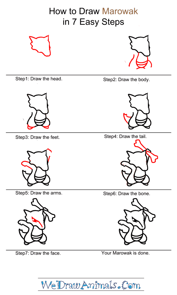 How to Draw Marowak - Step-by-Step Tutorial