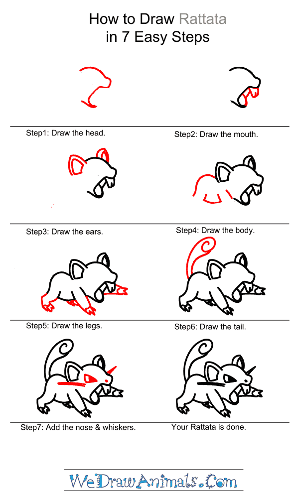 How to Draw Rattata - Step-by-Step Tutorial