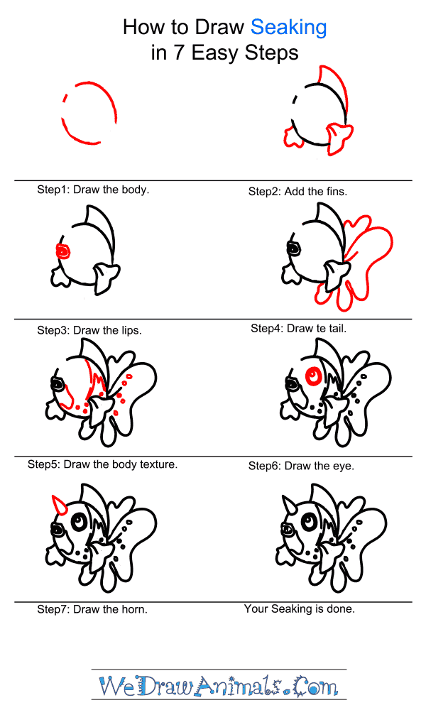 How to Draw Seaking - Step-by-Step Tutorial
