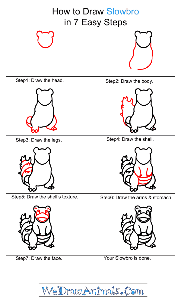 How to Draw Slowbro - Step-by-Step Tutorial