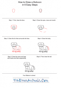 How to Draw a Simple Baboon for Kids