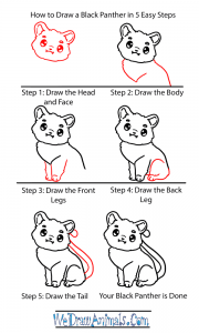 How to Draw a Baby Black Panther