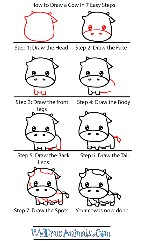 How to Draw a Baby Cow - Step-by-Step Tutorial