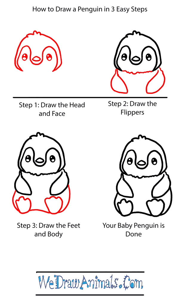 How to Draw a Baby Penguin - Step-by-Step Tutorial