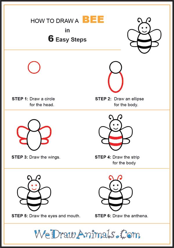 How to Draw a Simple Bee for Kids