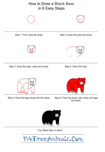 How to Draw a Simple Black Bear for Kids