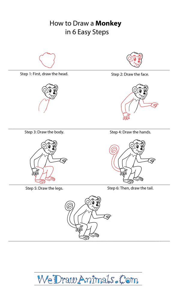 How to Draw a Cartoon Monkey - Step-by-Step Tutorial