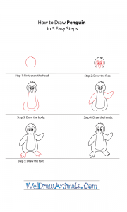 How to Draw a Cartoon Penguin