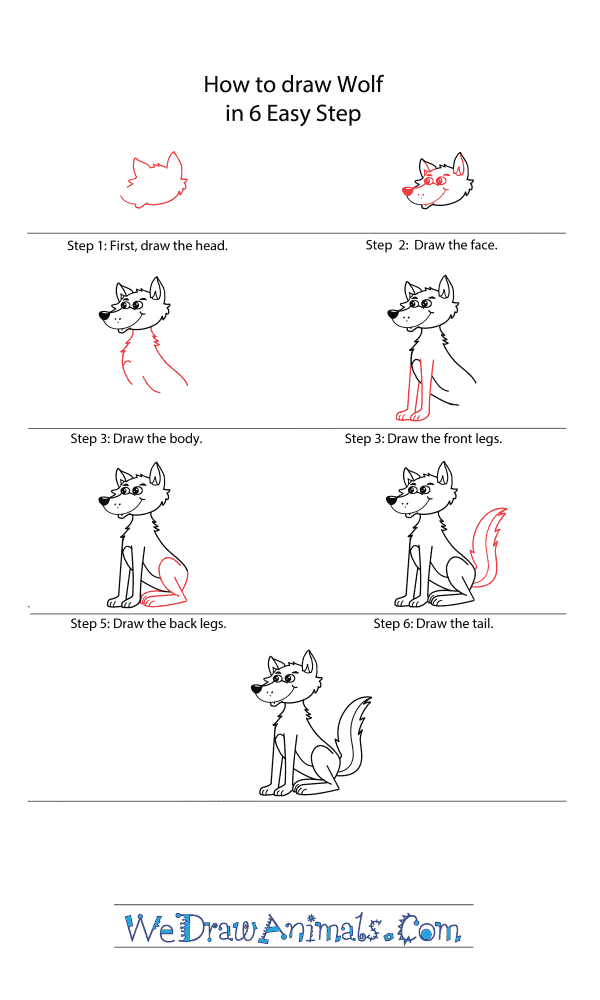 How to Draw a Cartoon Wolf - Step-by-Step Tutorial