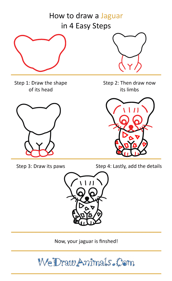 How to Draw a Cute Jaguar - Step-by-Step Tutorial