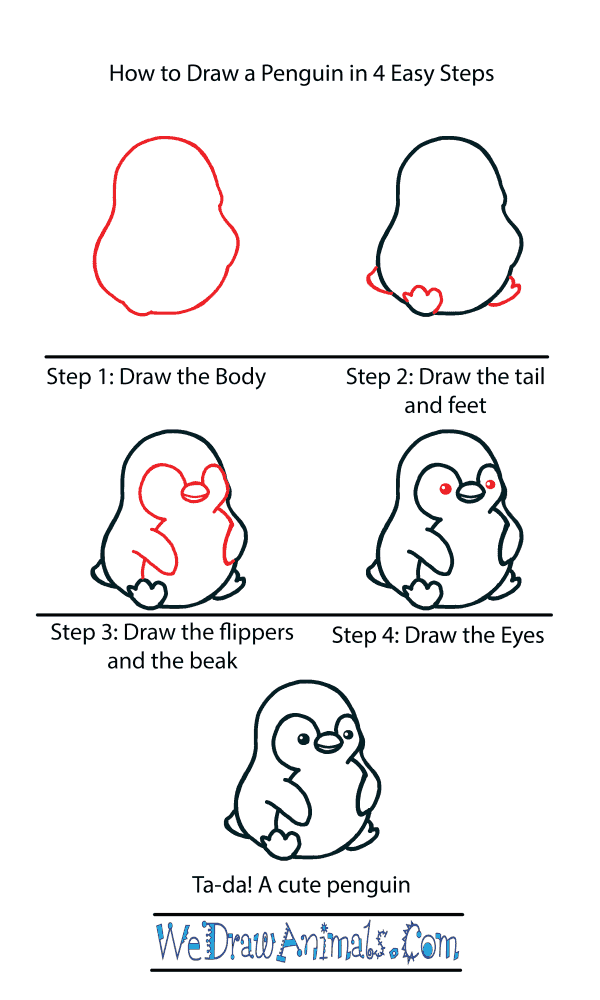 How to Draw a Cute Penguin - Step-by-Step Tutorial