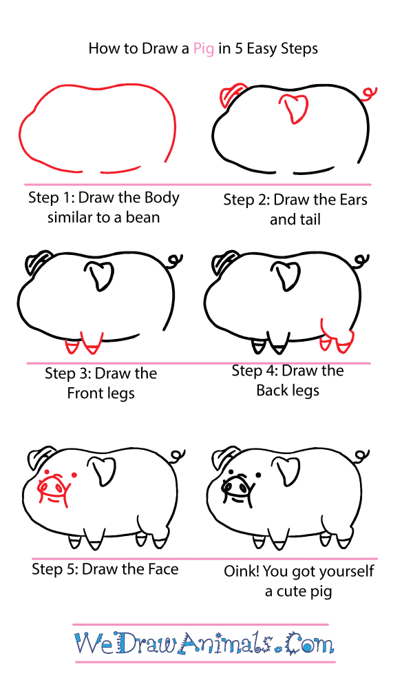 How to Draw a Cute Pig - Step-by-Step Tutorial