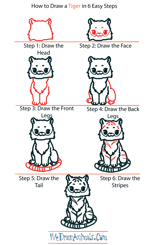 How to Draw a Cute Tiger - Step-by-Step Tutorial