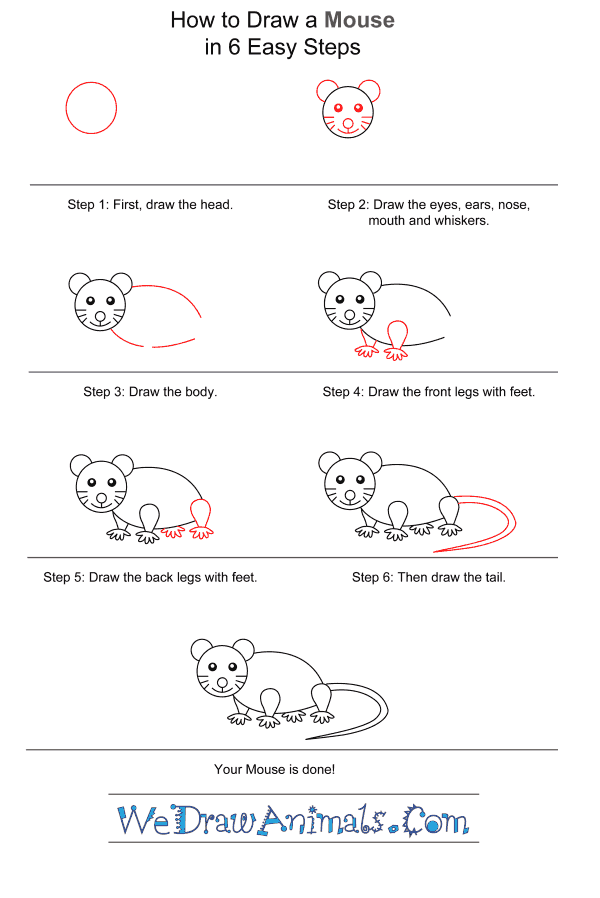 How to Draw a Mouse for Kids - Step-by-Step Tutorial